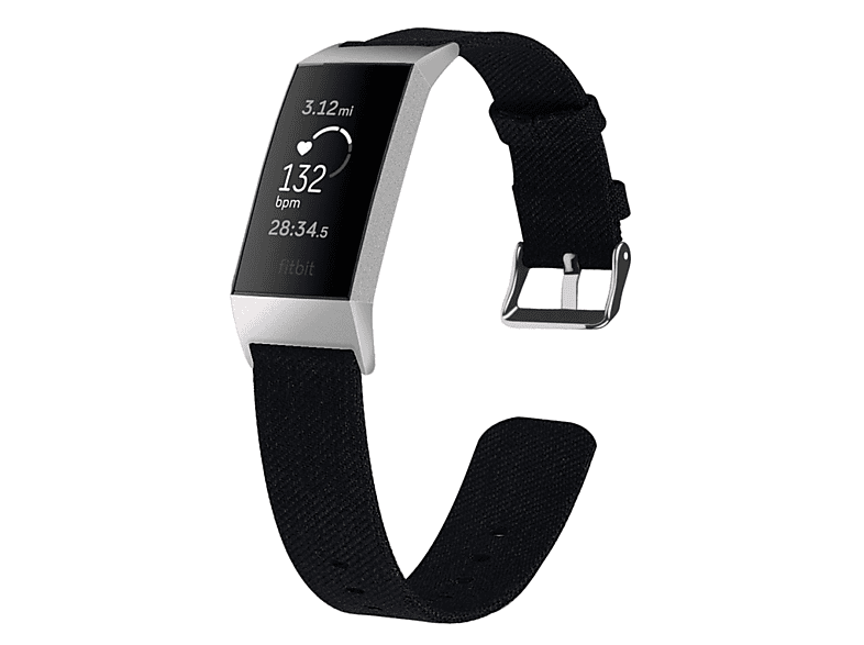 3/4 Charge Schwarz Fitbit Armband Charge 3/ Schwarz Ersatzband, 4, Charge INF (S), Canvas Fitbit,