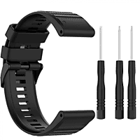 INF Armband kompatibel mit Garmin Fenix 7/6/5 Silikon, Ersatzband, Garmin, Fenix 7, EPIX, Approach S62, Fenix 6 GPS, Fenix 6 PRO GPS, Fenix 6 Saphir-GPS, Fenix 5, fenix 5 plus, Schwarz