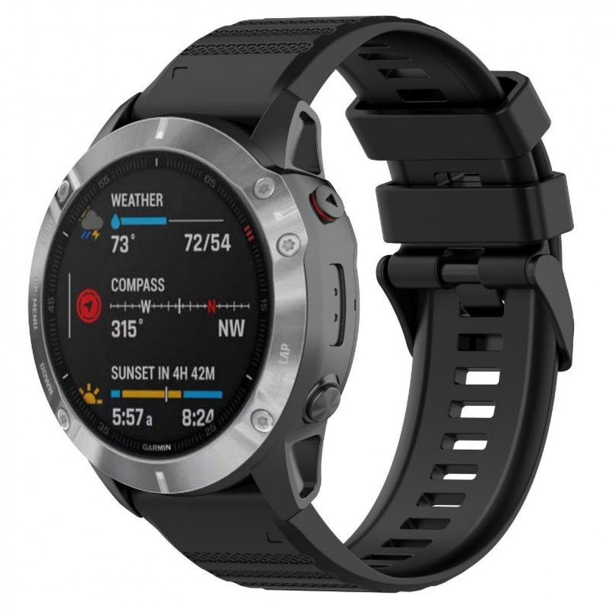 INF Armband Garmin, 6 7/6/5 Schwarz EPIX, Saphir-GPS, Approach Ersatzband, 6 Fenix 5 plus, PRO 7, S62, kompatibel fenix 6 Silikon, 5, Fenix Garmin GPS, Fenix Fenix Fenix GPS, Fenix mit