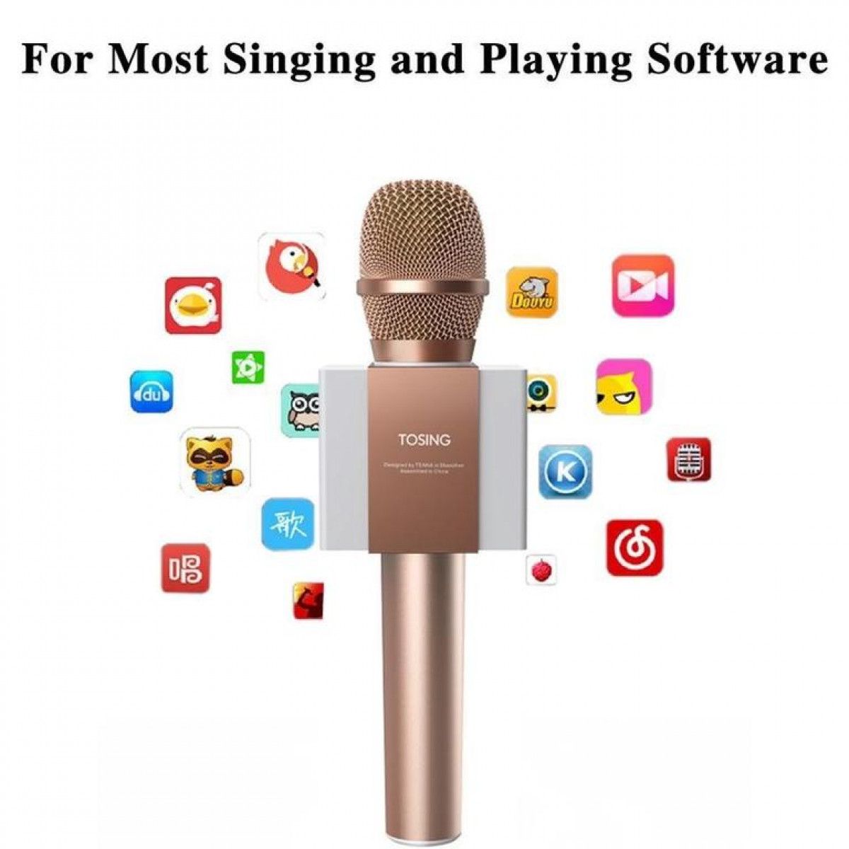 Graphitschwarz Lautsprecher Karaoke-Mikrofon Mikrofon Bluetooth med 5W Graphitschwarz INF