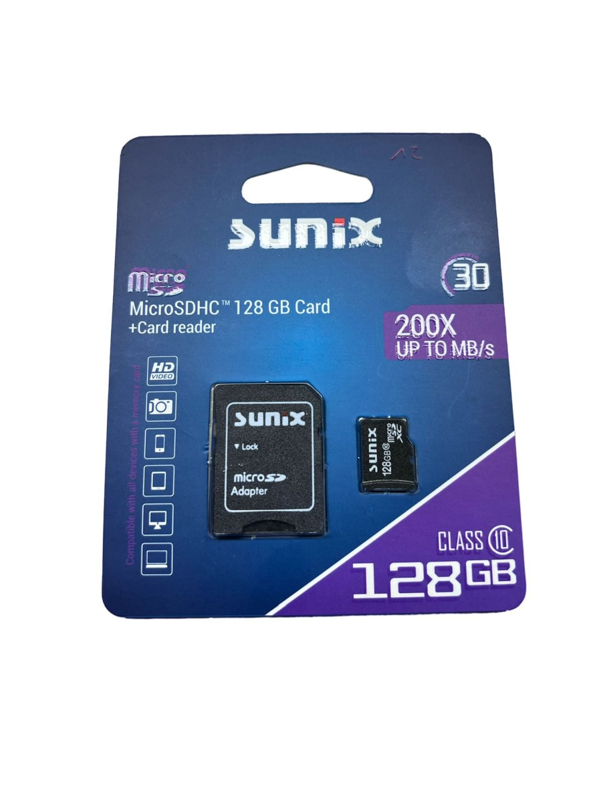 SUNIX Micro-SDHC 128 GB Karte, MicroSDHC 11, Speicherkarte Class