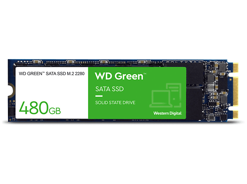 WESTERN DIGITAL WDS480G3G0B, 480 SSD, GB, Zoll, 2,5 intern