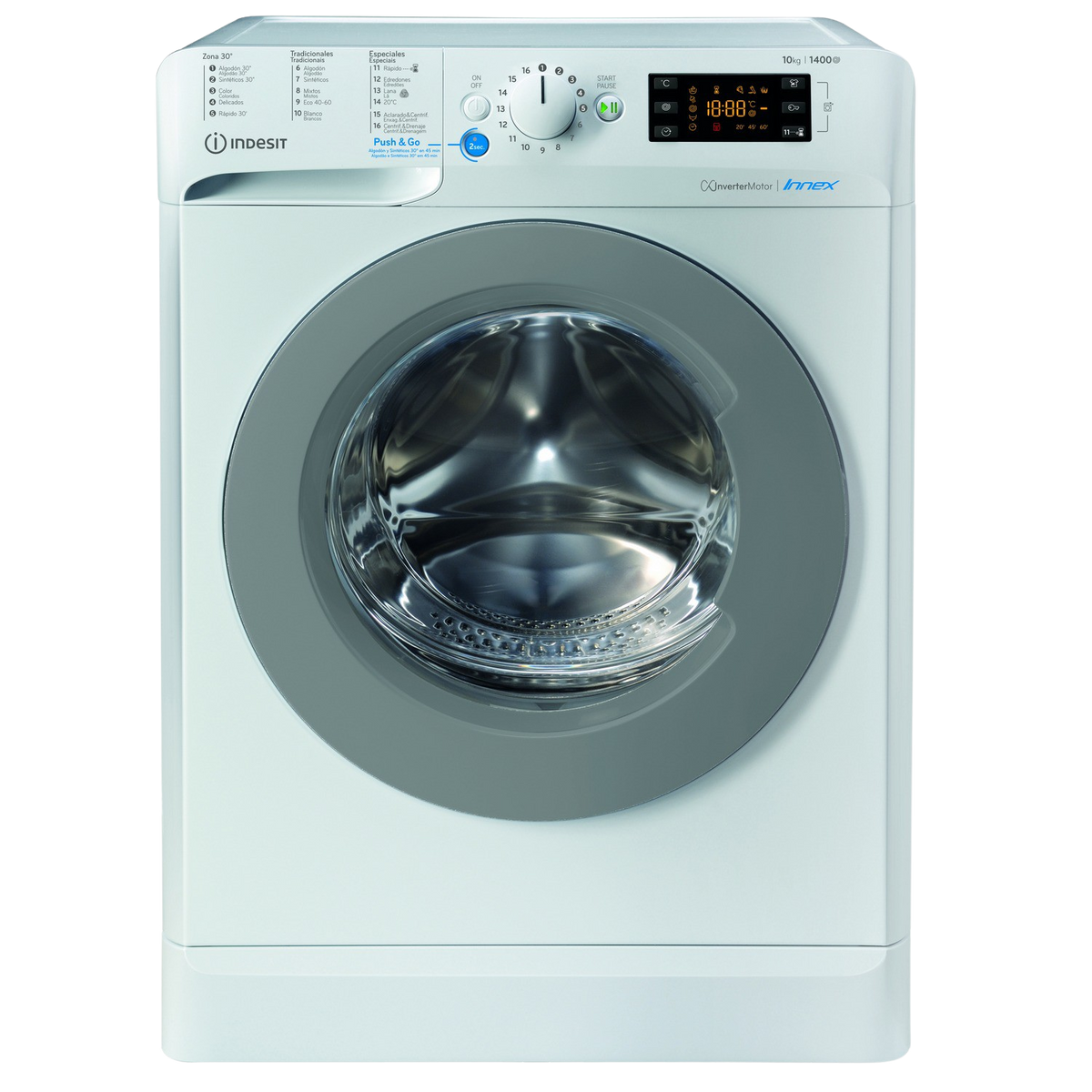 Lavadora carga frontal - BWE 101484X WS SPT N INDESIT, 10 kg, Blanco