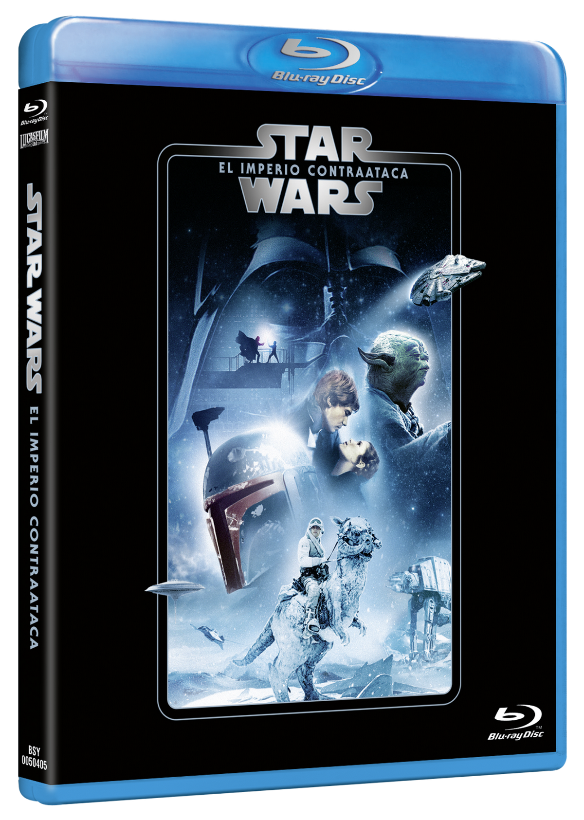 Star Wars Blu-ray. Darth Vader y otros personajes en la portada. Estuche azul.