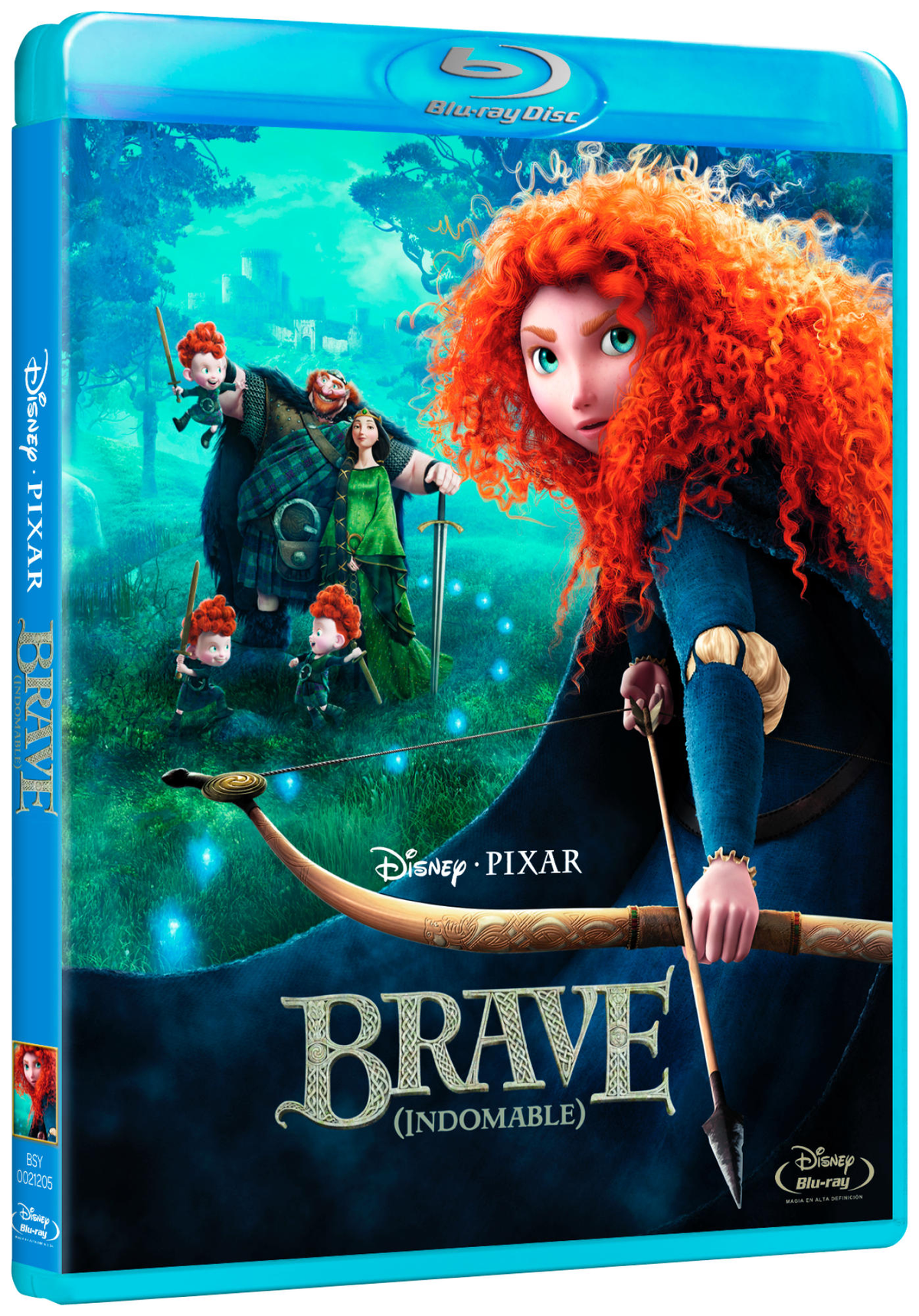 Portada de Brave Blu-ray con la protagonista, una chica pelirroja.