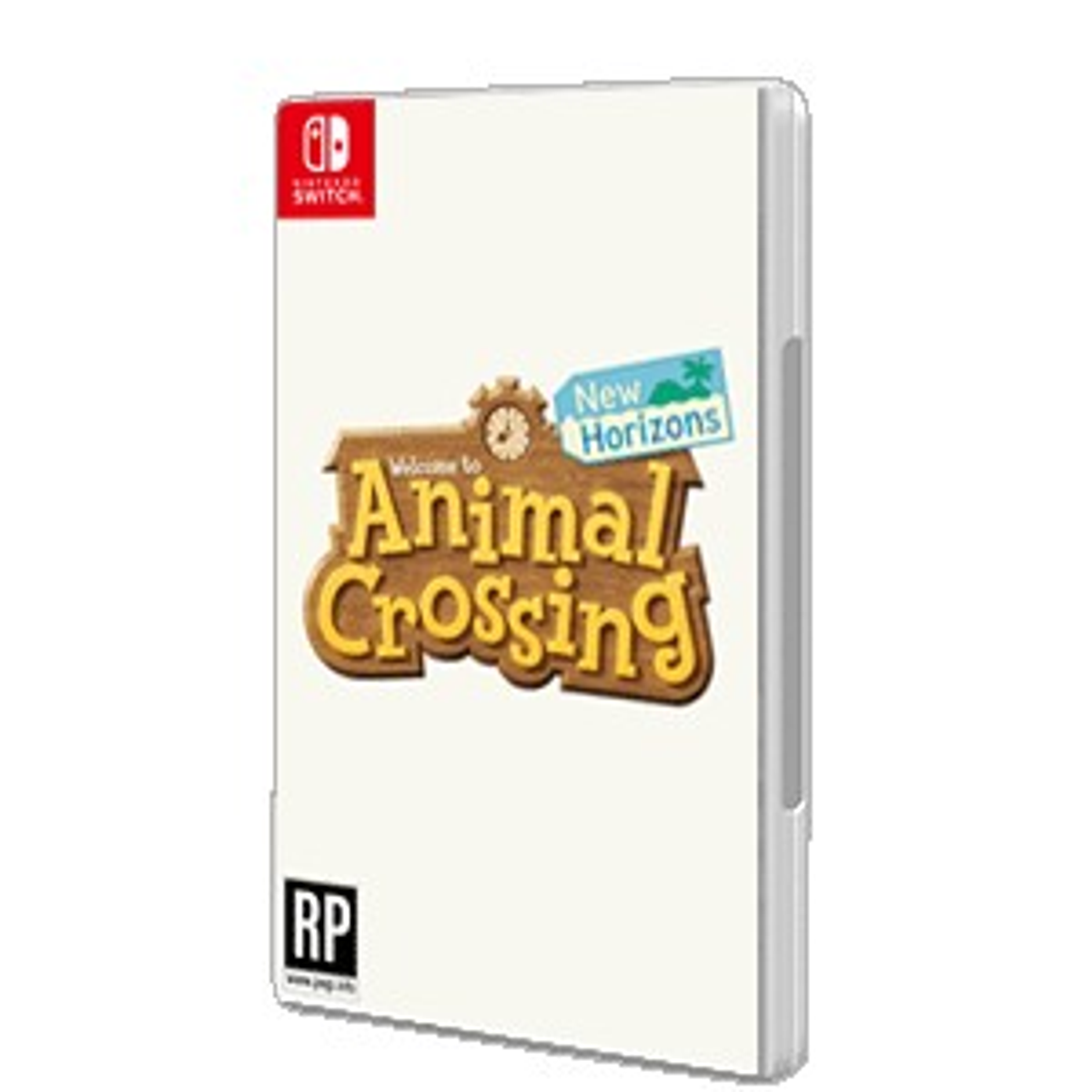 Etui na grę Animal Crossing: New Horizons na Nintendo Switch. Okładka ma logo i tytuł gry.