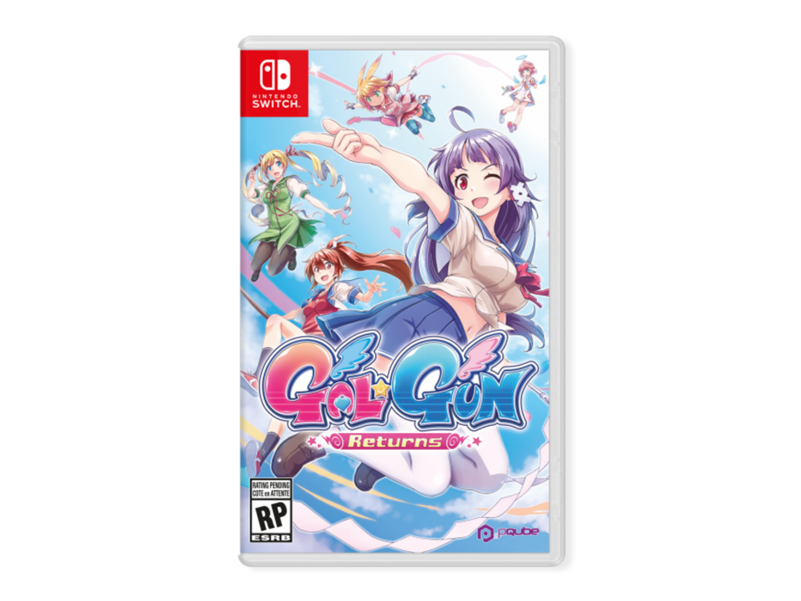 Copertina del gioco Gal Gun Returns con personaggi anime in una scena colorata ed energica.