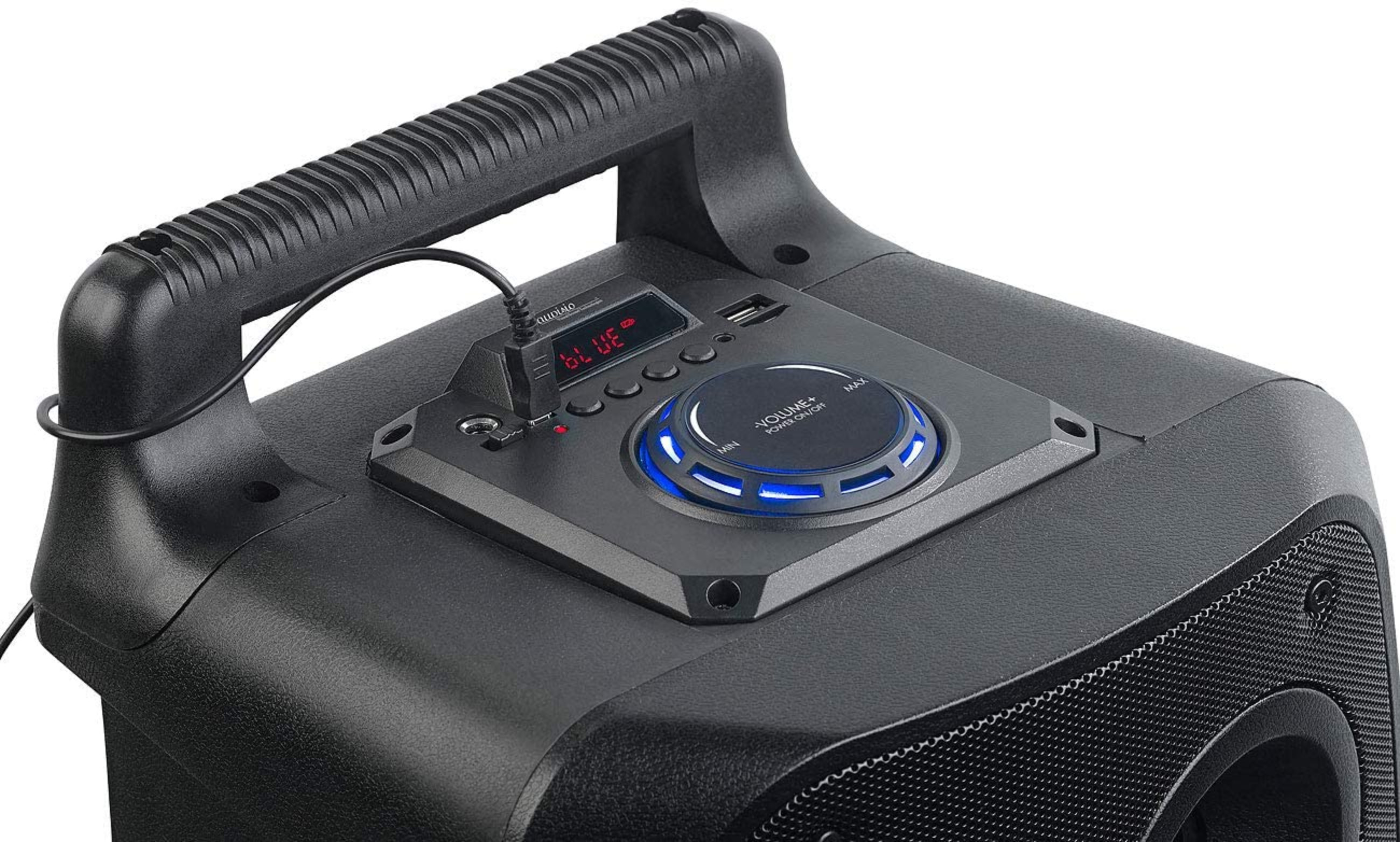 AUVISIO Bluetooth Lautsprecher Partylautsprecher schwarz) (Aktiv-Lautsprecher