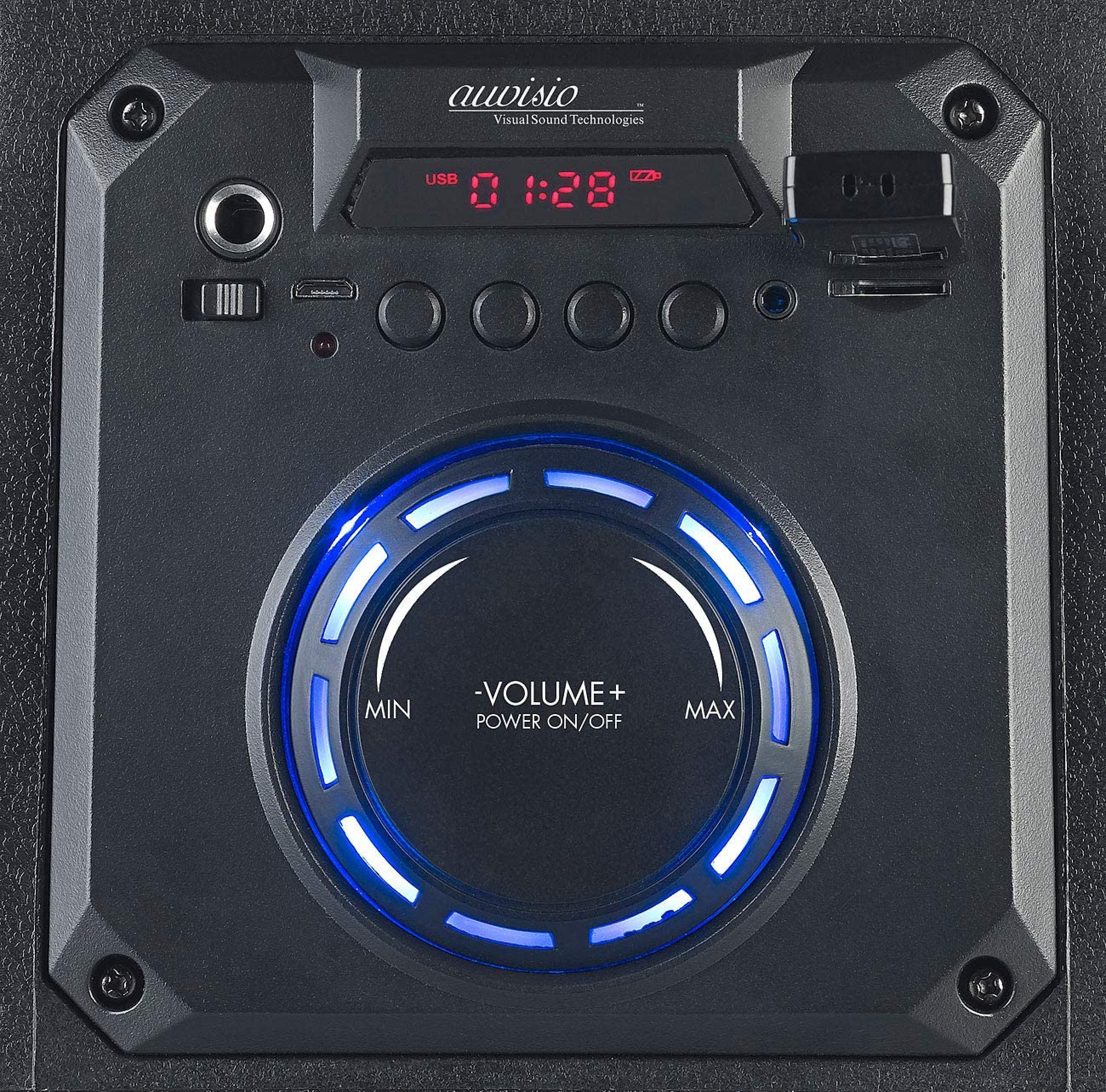 AUVISIO Bluetooth Lautsprecher Partylautsprecher (Aktiv-Lautsprecher, schwarz)
