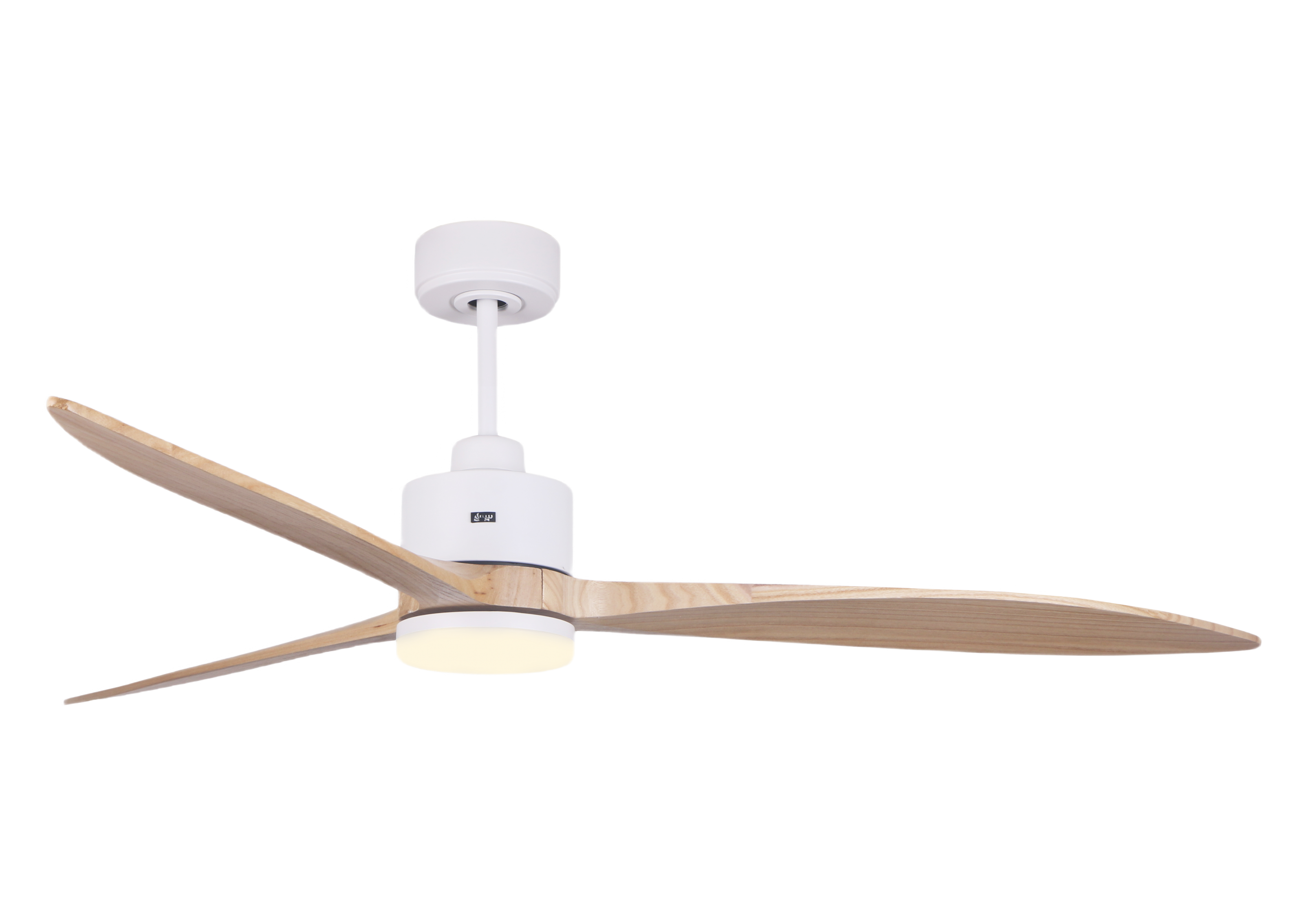 Klassfan Ventilador De techo dc palas madera 166cm con melton blanco led y wifi