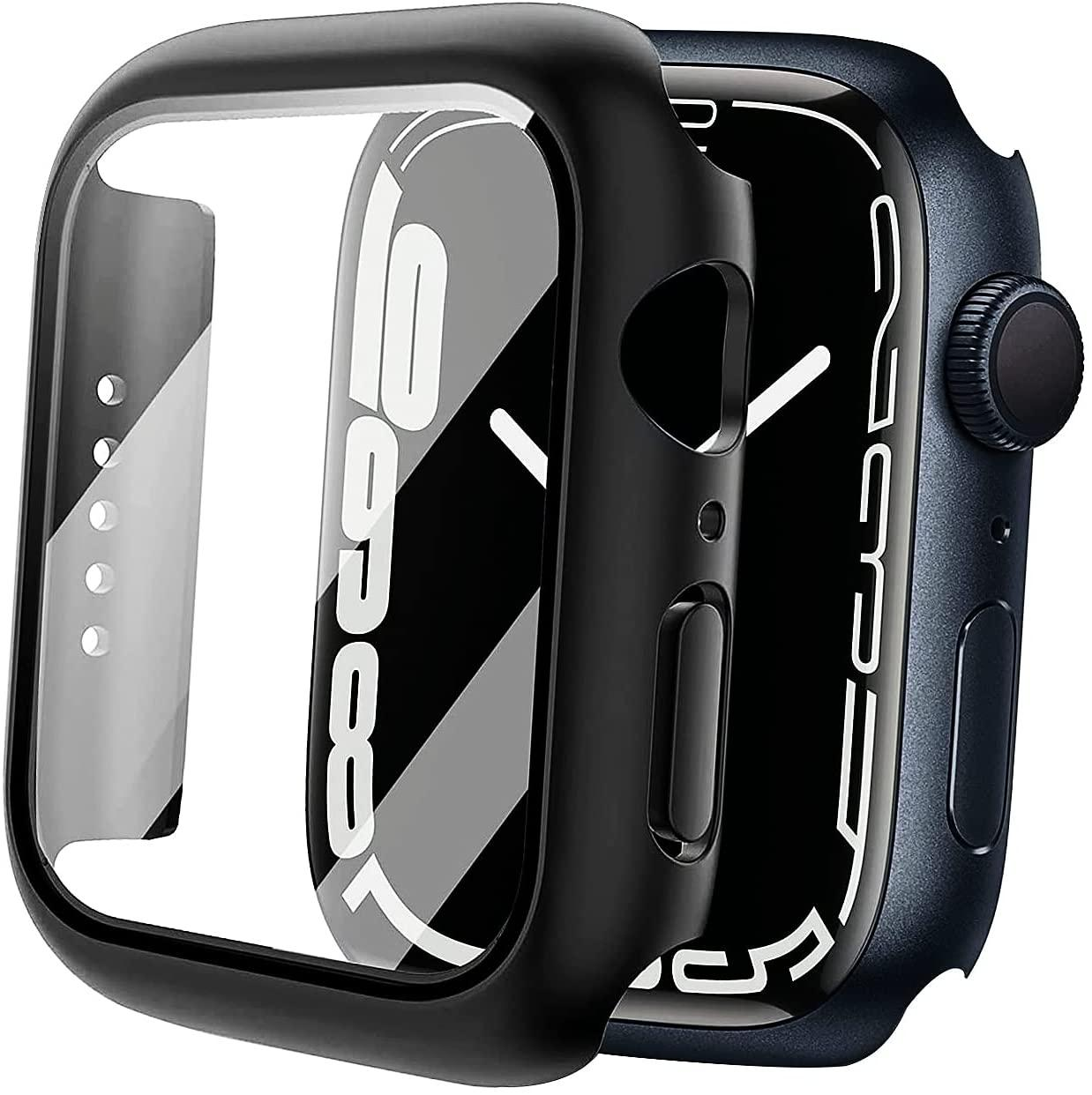 Cover, mit Watch 7, 8 schwarz Watch Cover 7 für (45 Apple, / Apple Full INF mm), Displayschutzfolie