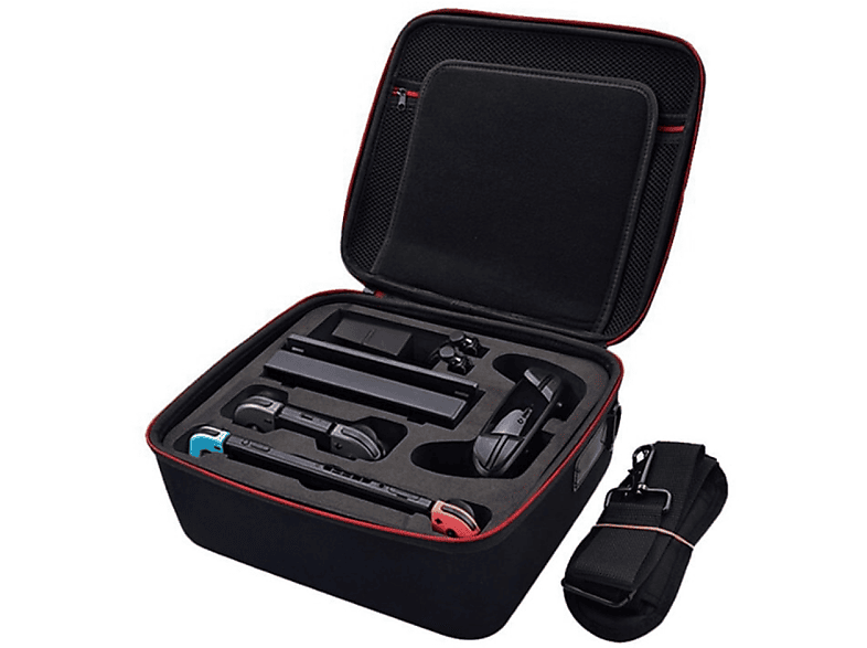 INF Nintendo Switch Koffer - Travel Case Schwarz mit roten Details, 43477677