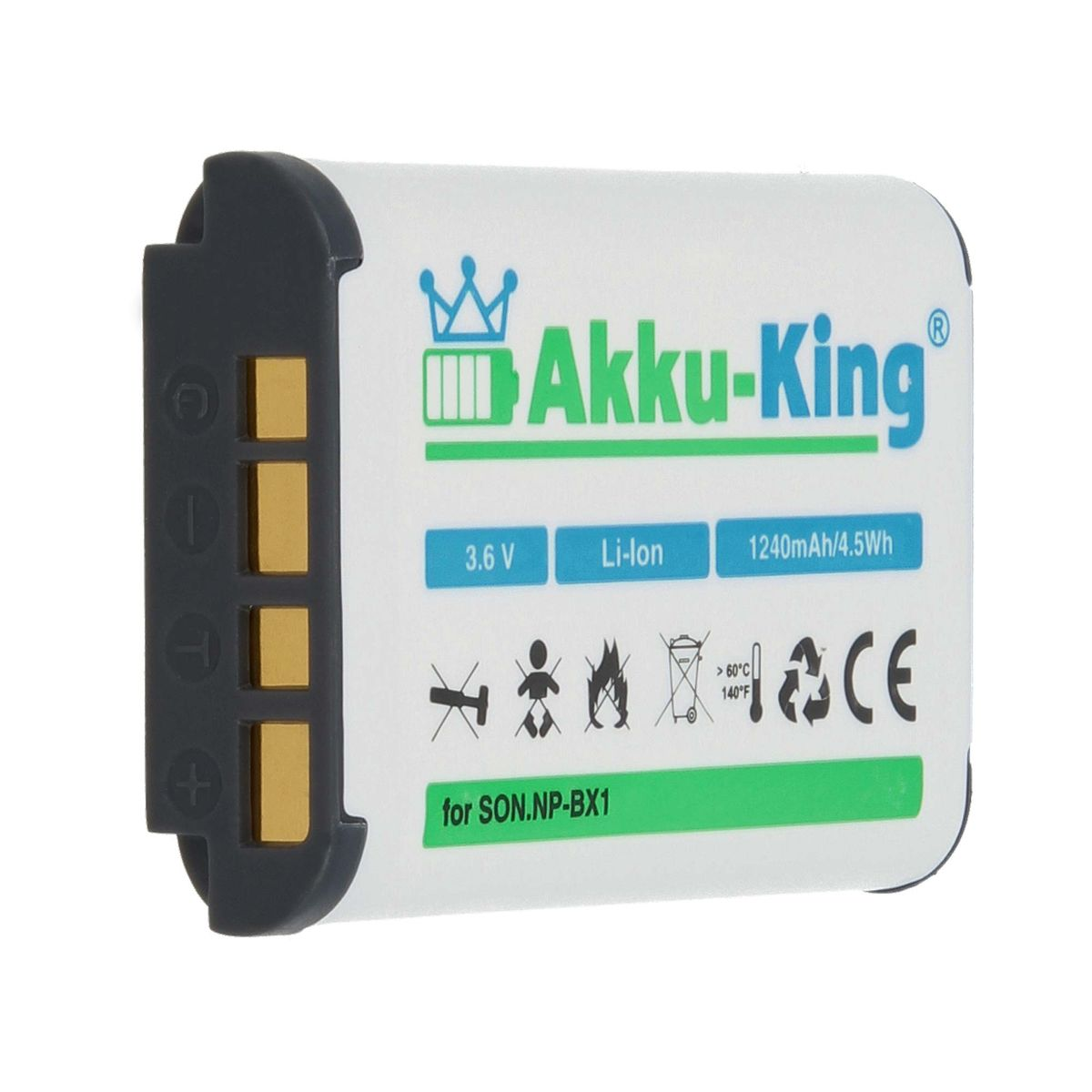 AKKU-KING Akku kompatibel mit Sony Kamera-Akku, Volt, NP-BX1 Li-Ion 3.6 1240mAh