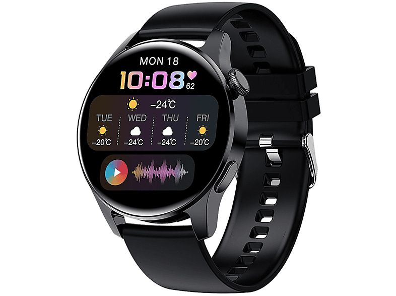 Smartwatch Herzfrequenz- mit BRIGHTAKE Schlafüberwachung Silikon, Smartwatch & schwarz dynamischer