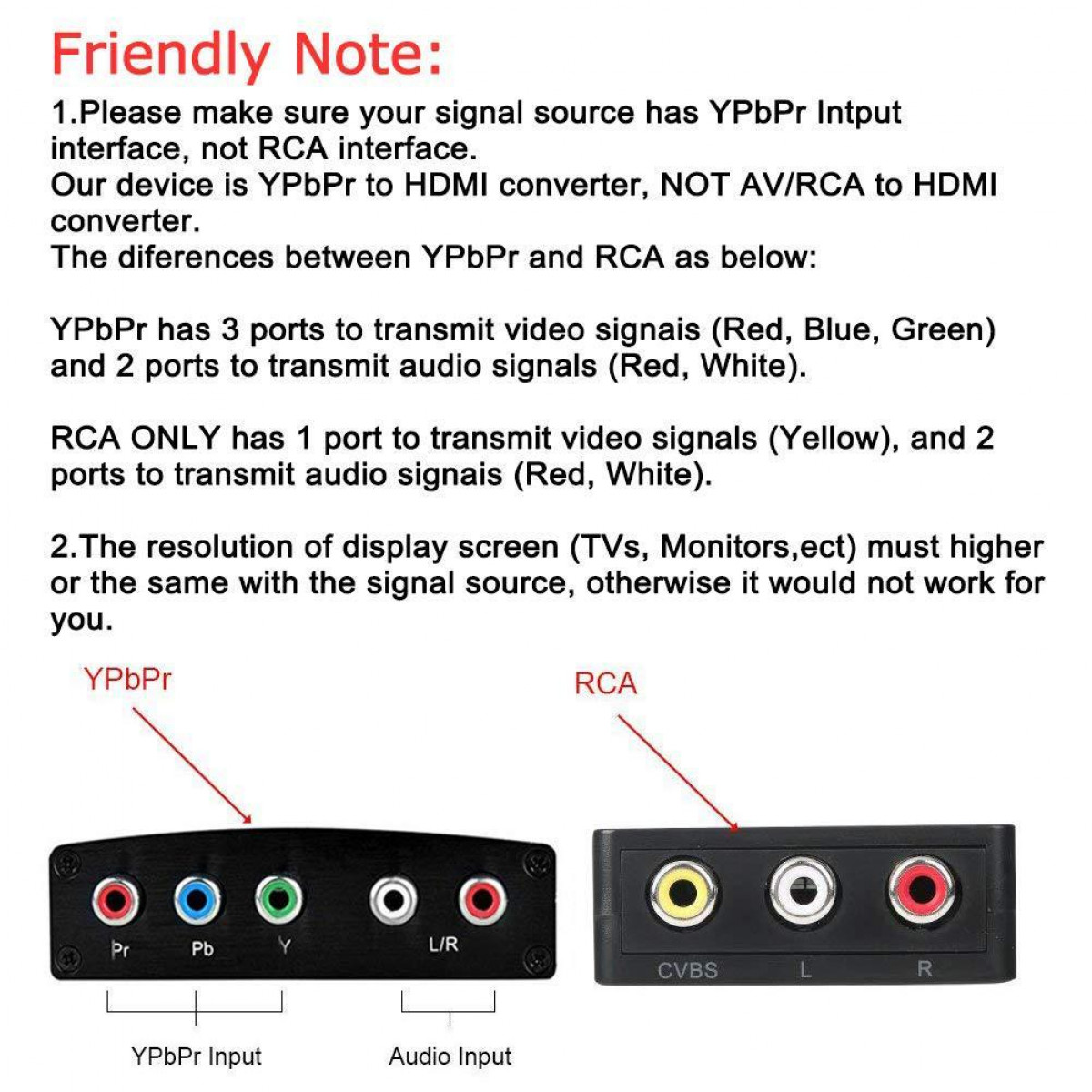 INF zu Konverter Component HDMI HDMI YPbPr Wandler