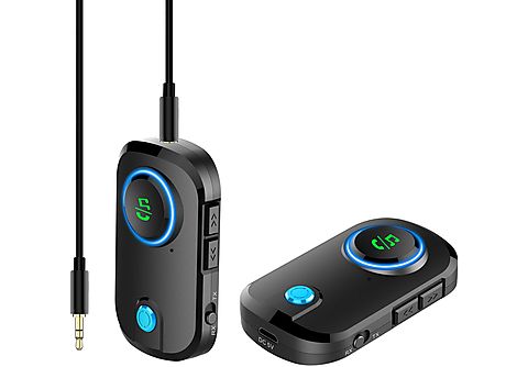 INF Bluetooth-Funksender / -empfänger Freisprecheinrichtung AUX  FM-Transmitter Schwarz
