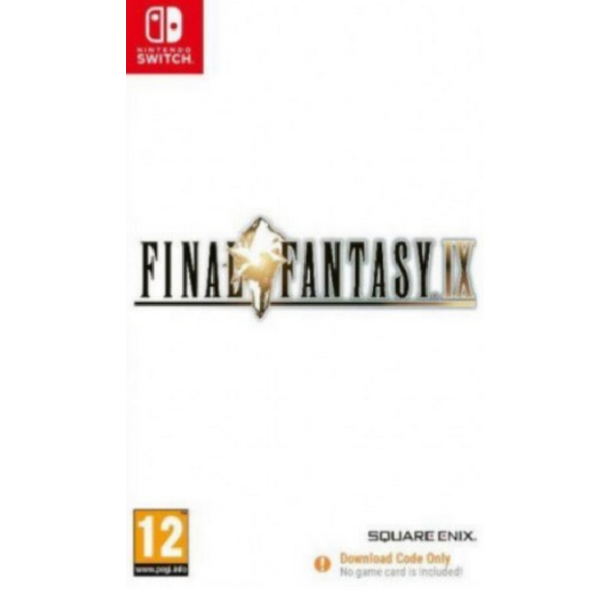 Caja del juego Nintendo Switch para Final Fantasy IX. Presenta el logo del juego y el logo de Nintendo Switch.