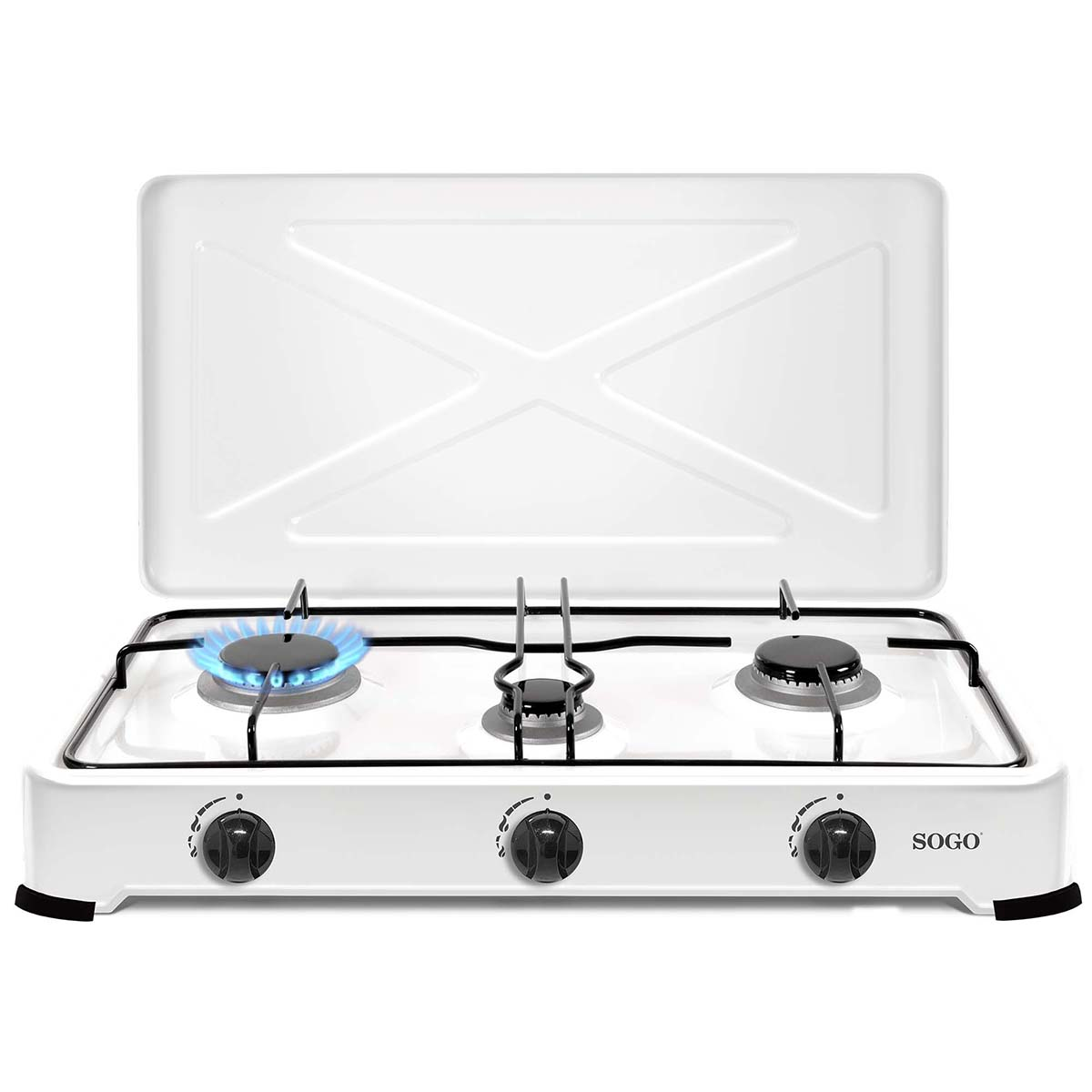 Hornillo De Gas sogo tres quemadores cocina a cocss10265sogo blanco