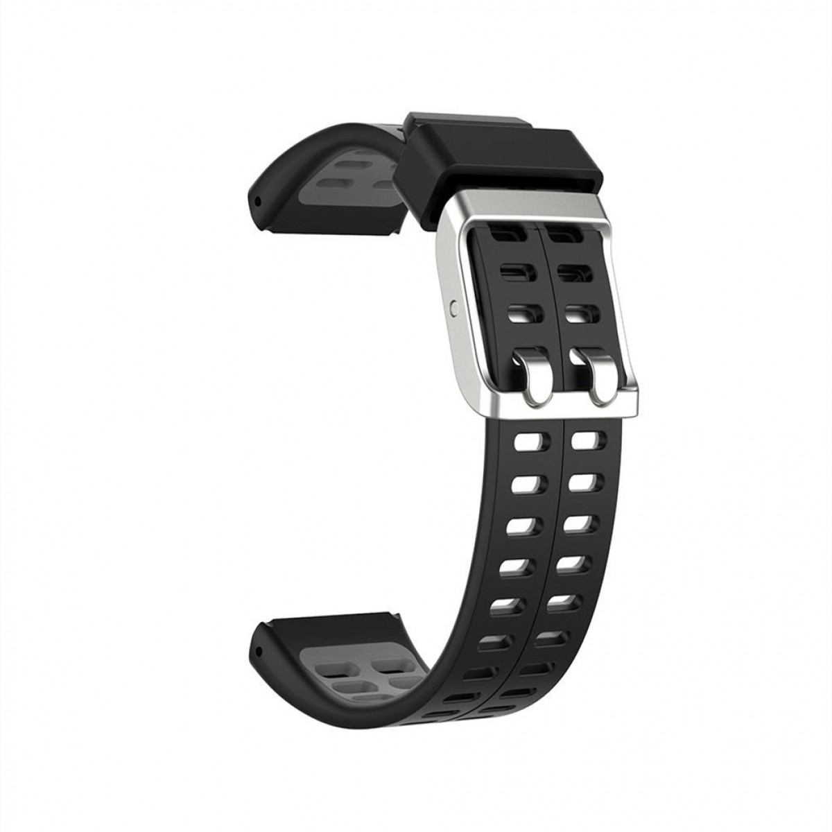 Ersatzarmband + Armband, INF für V800, Uhrenarmband V800, Wechselarmband, Polar, Schwarz Silikon, Grau Polar