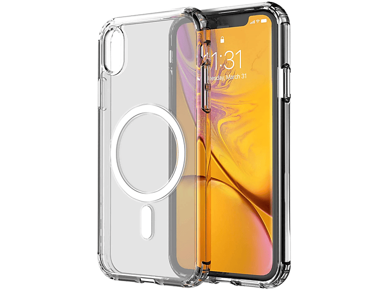 Funda transparente MagSafe iPhone X / Xs borde de color (negro) - Funda -movil.es