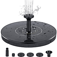 INF Solar Springbrunnen 18 cm mit bunter LED-Beleuchtung Wasserfontäne