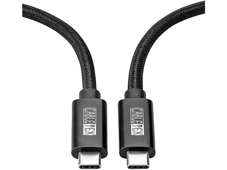 USB-Kabel, CABLETEX Schwarz c-c-usb4-pd240w-2-s