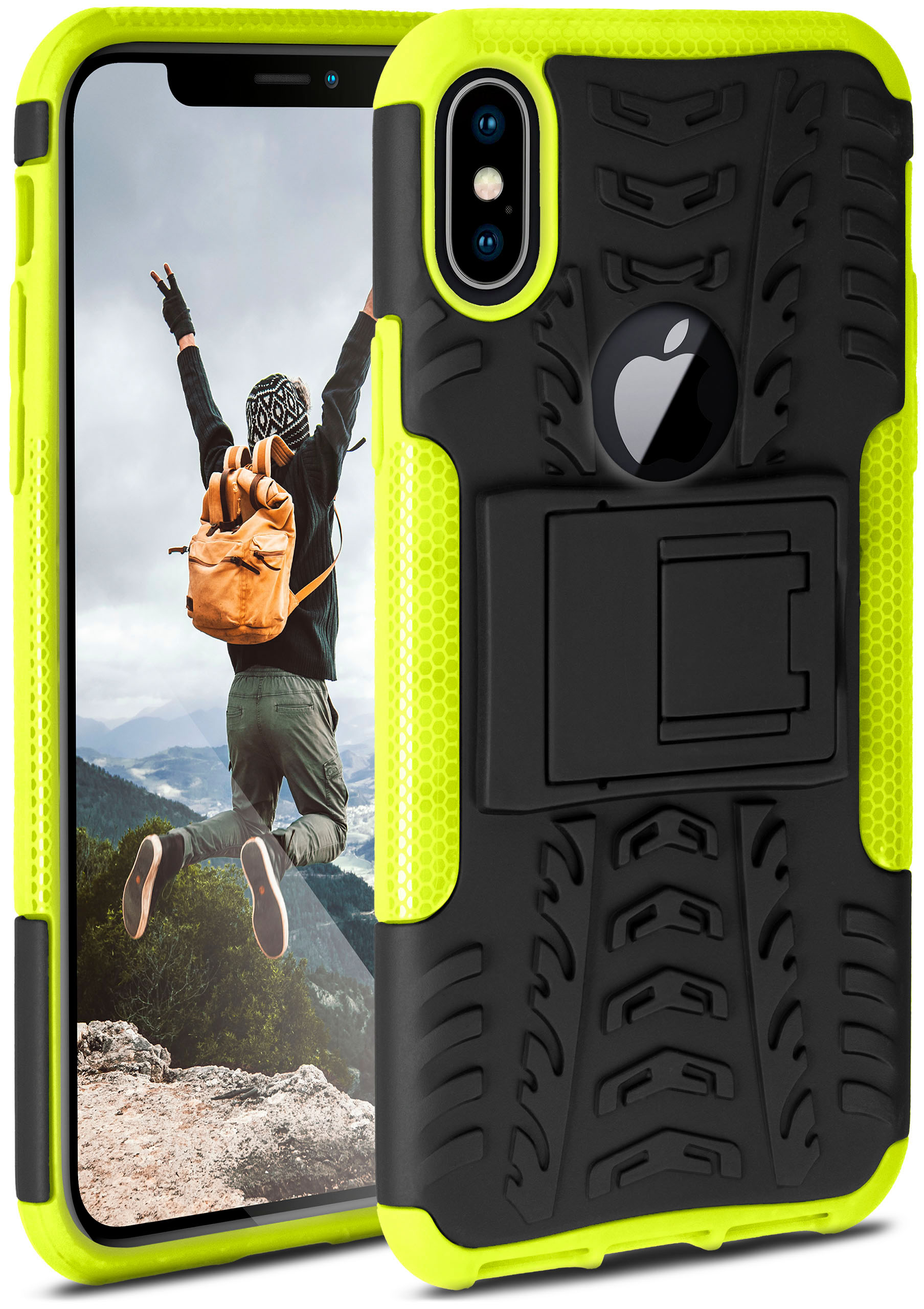 ONEFLOW Tank Case, Backcover, iPhone Lime Apple, iPhone X / XS