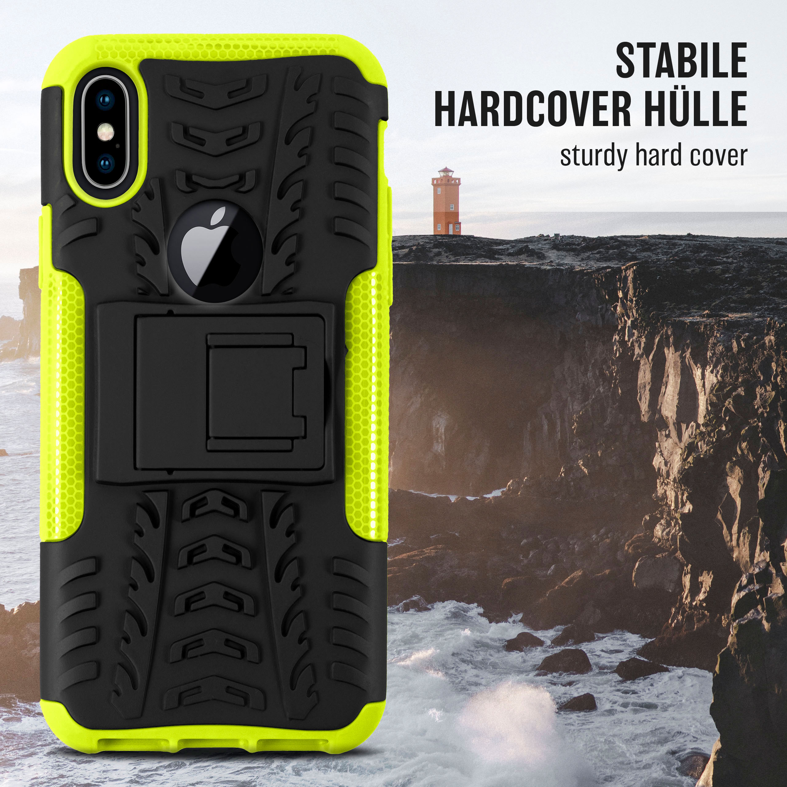 ONEFLOW Tank Case, Backcover, iPhone Lime Apple, iPhone X / XS