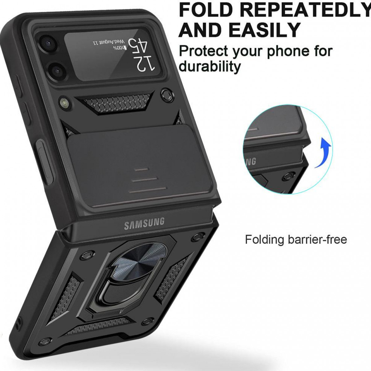Handyhülle, schwarz 3 Z Galaxy Galaxy Samsung, Flip Z Samsung Flip INF Backcover, 3,