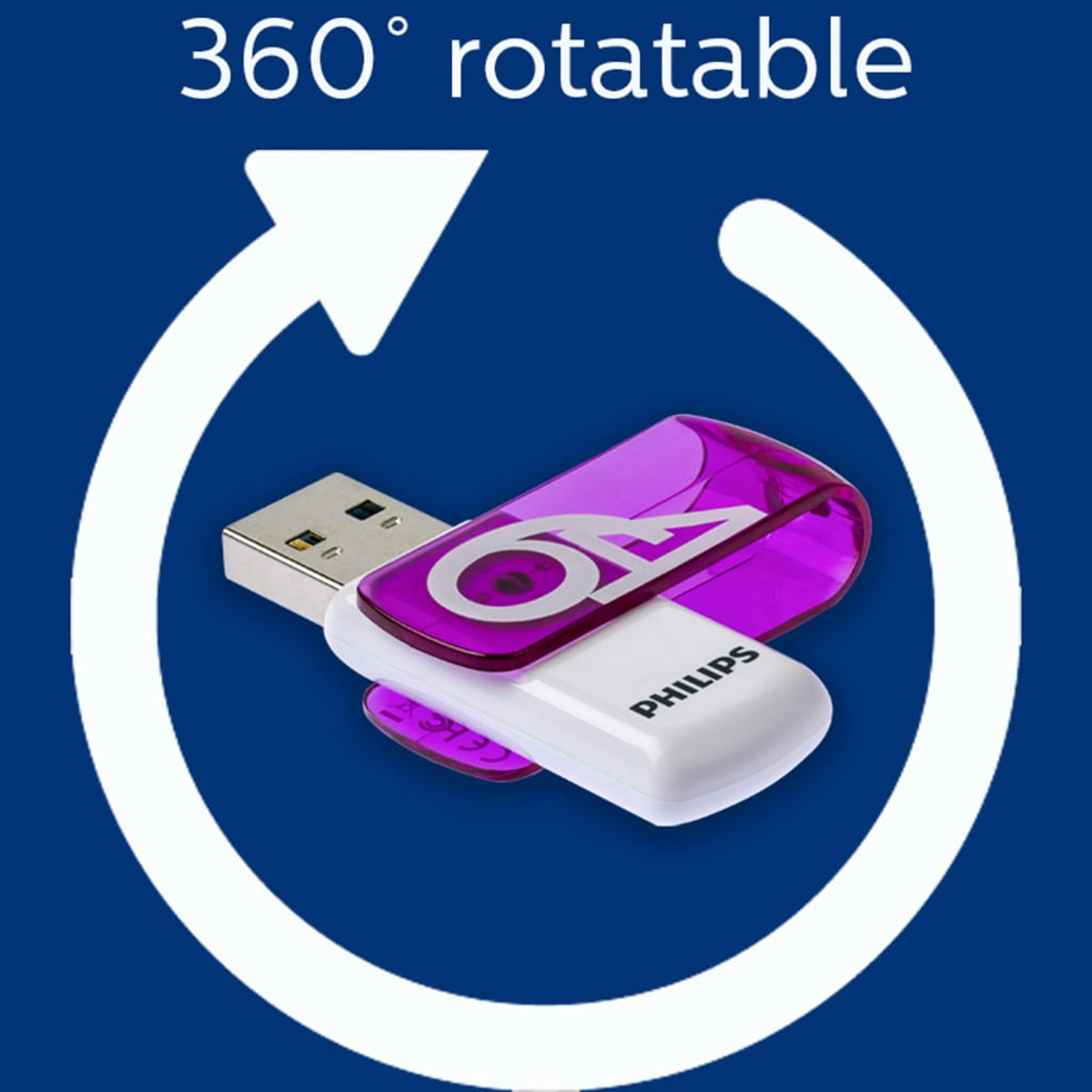 PHILIPS Vivid Edition Magic GB) 64 Purple®, USB-Stick 25 (Weiß, MB/s
