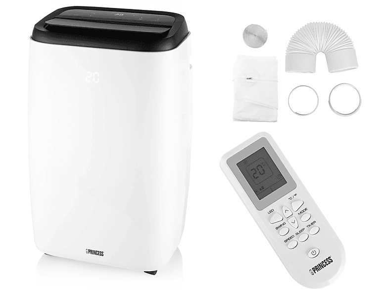 PRINCESS SMART Klimagerät EEK: m³, 80 (Max. Raumgröße: A) Weiß