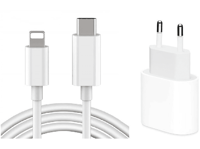 VENTARENT Netzteil 20W USB C Ladegerät für Apple iPhone 14, 13, 12, 11, XR, XS, X, SE mit Lightning iPhone Ladekabel Ladegerät Netzteil 20W Apple, Weiß