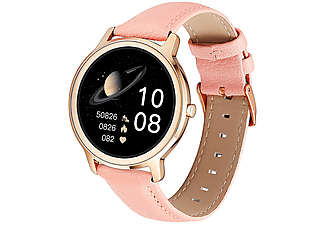 BRIGHTAKE R20-Uhren Smartwatch Leder, Rosa