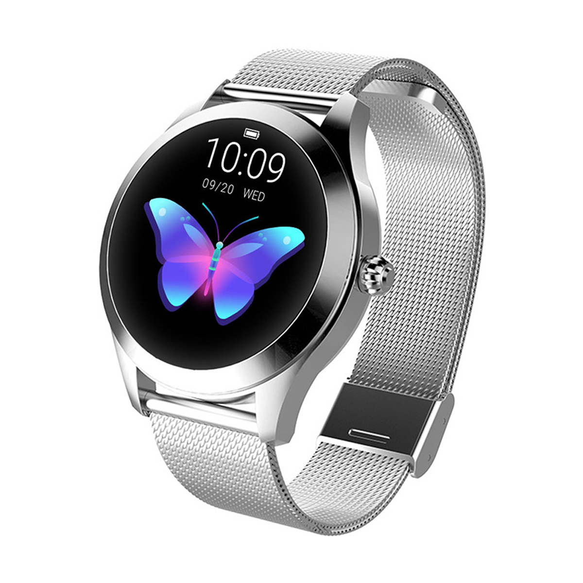 - BRIGHTAKE Wasserdicht, Metall, Smartwatch Damen Physiologie-Erinnerung Armband Smartwatch IP68 Weiß