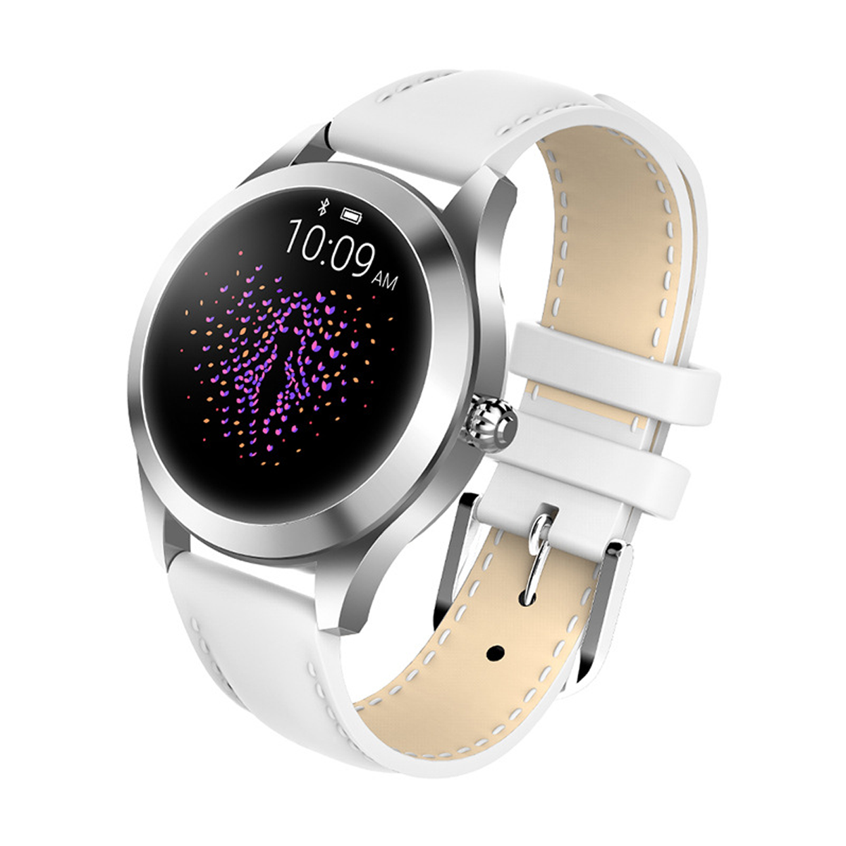 BRIGHTAKE Damen Smartwatch - Silikon, IP68 Weiß Armband Physiologie-Erinnerung Wasserdicht, Smartwatch