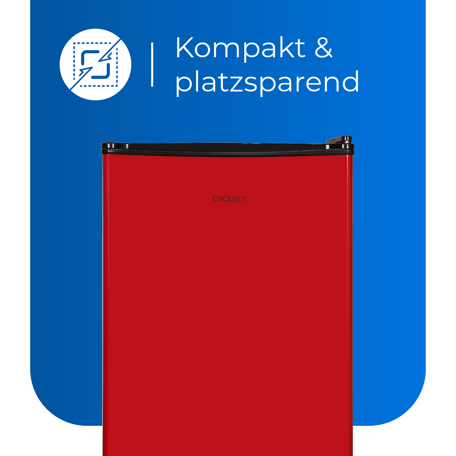 EXQUISIT Mini-Kühlschrank KB60-V-090E rotPV (E, 620 Rot) hoch, mm