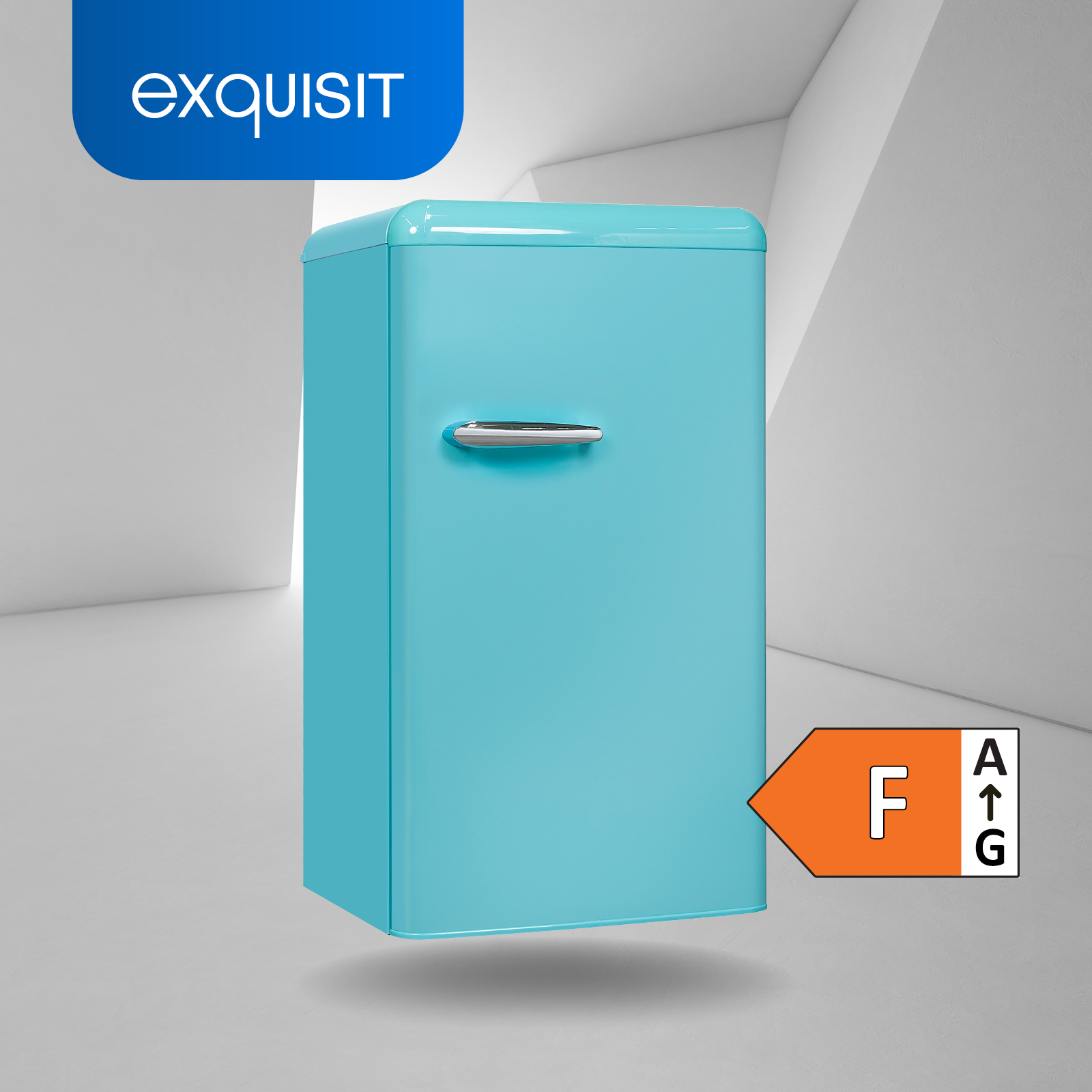hoch, (107,00 mm Taubenblau) taubenblau Kühlschrank EXQUISIT kWh/Jahr, RKS100-V-H-160F F, 905