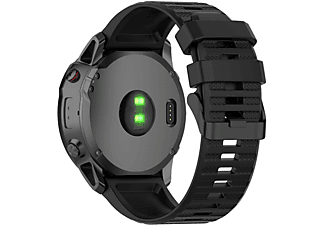 INF Armband für Garmin Uhren Fenix 6X / 5X GPS / 3 / D2 Bravo Silikon, Ersatzband, Garmin, Fenix 6X, 6X Pro, 6X GPS, 6X Sapphire, Schwarz