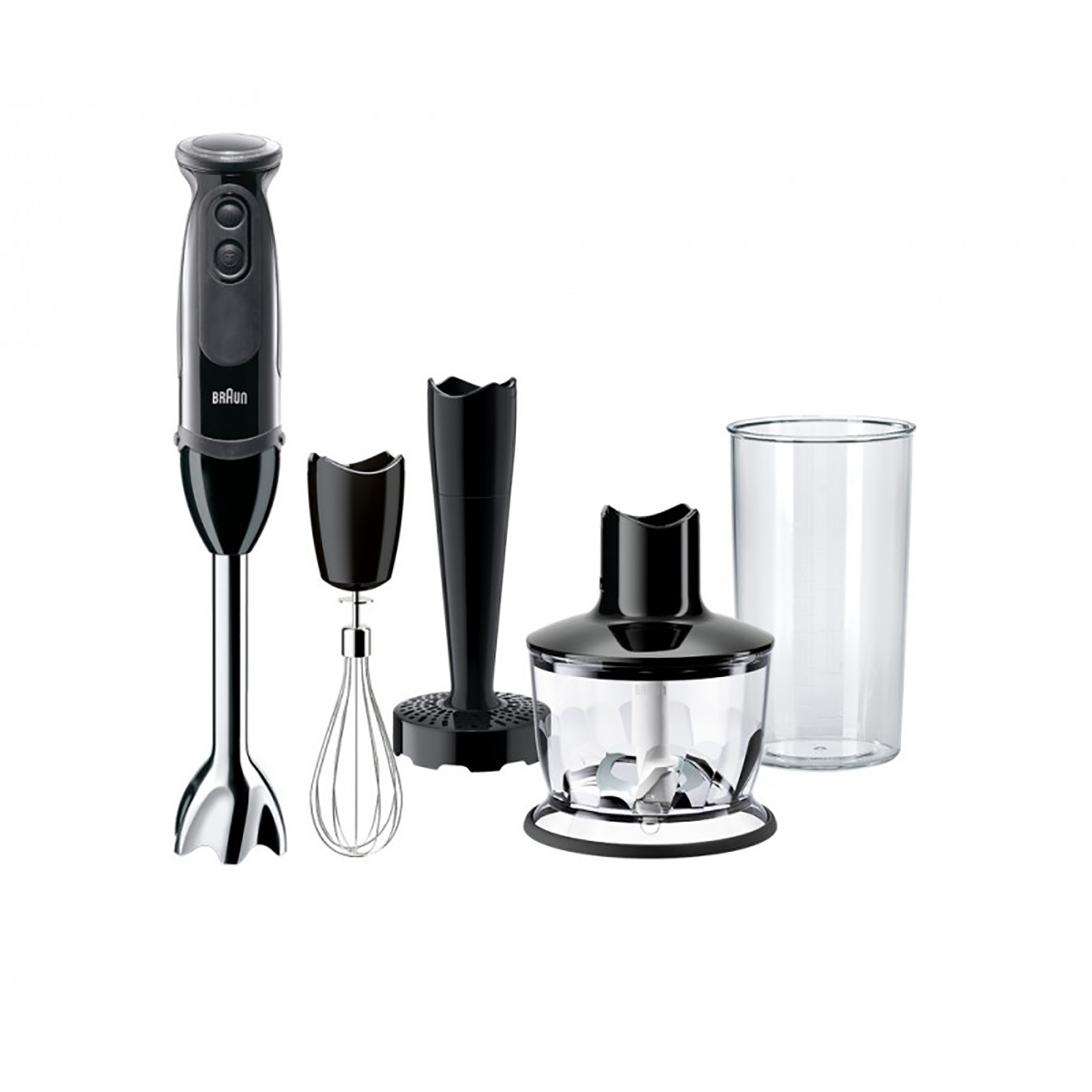Batidora de Brazo - Braun Batidora de Brazo Minipimer MQ5237BK color negro/gris. 21 velocidades. 1000W BRAUN, Negro