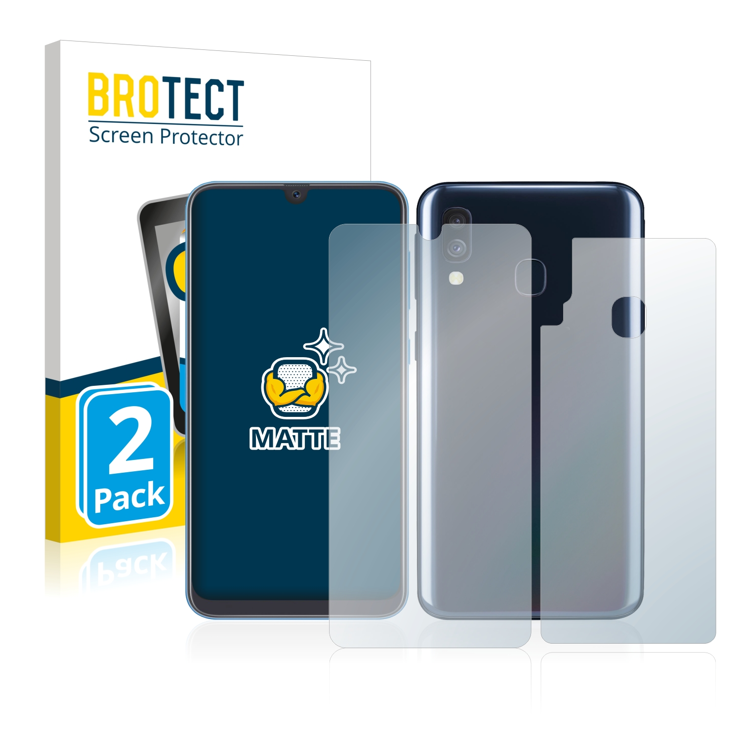 BROTECT 2x A40) matte Schutzfolie(für Galaxy Samsung