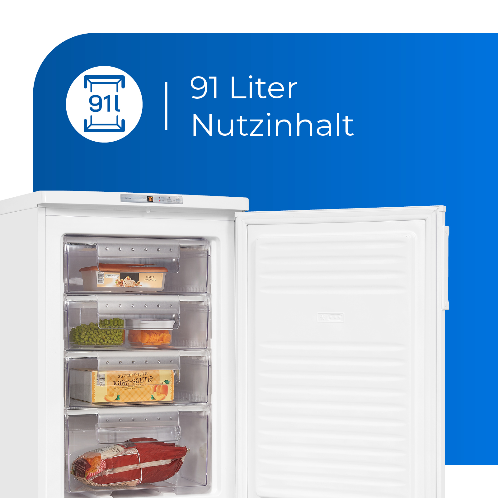 mm 855 (E, GS80-HE-040E EXQUISIT Gefrierschrank hoch)