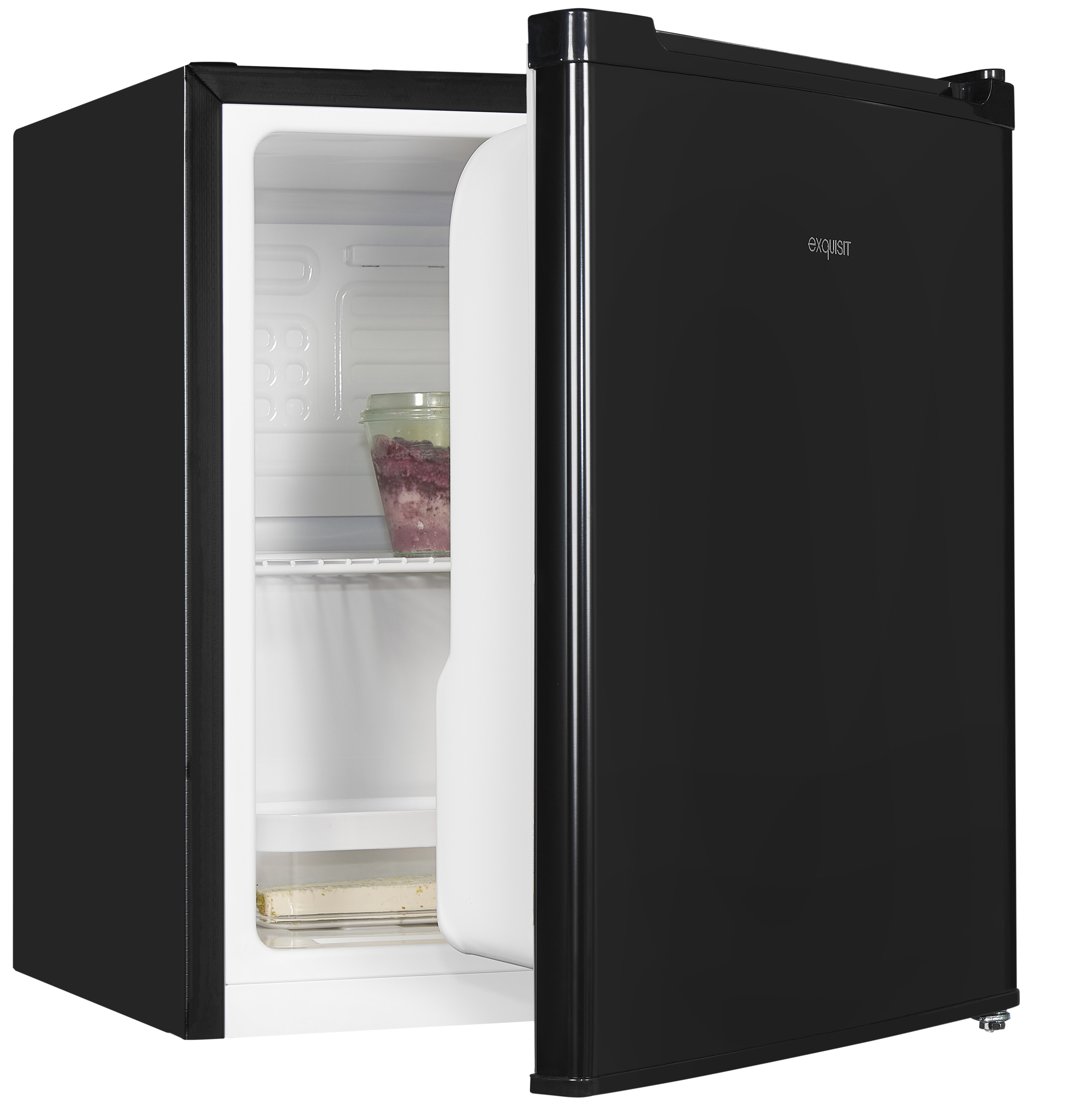 Kühlschrank schwarz (E, mm EXQUISIT Schwarz) 510 KB05-V-040E hoch,