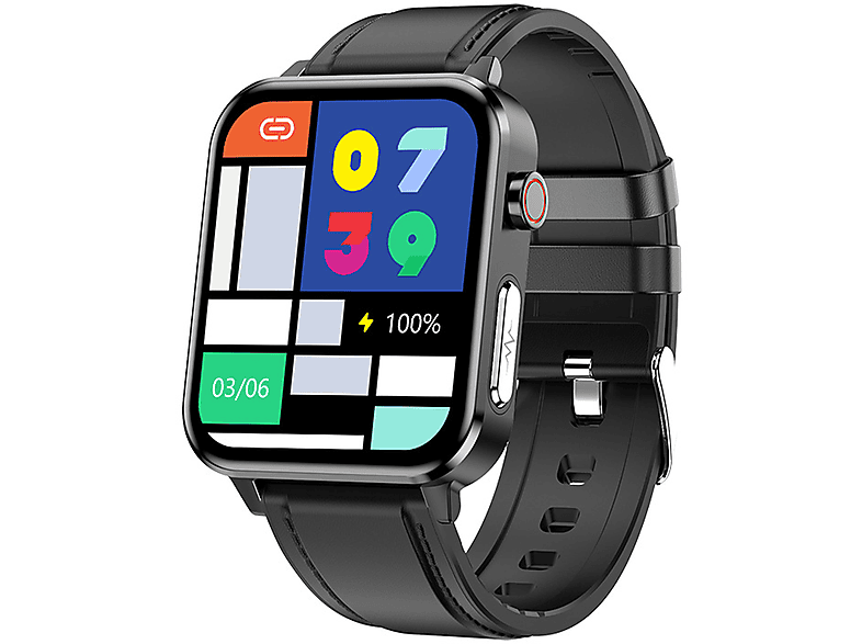 BRIGHTAKE Ultralange Akkulaufzeit! Die Smartwatch, die Ihr Leben verändert Smartwatch Leder, Schwarz