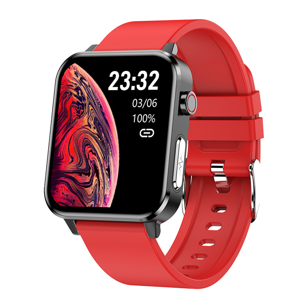 BRIGHTAKE Ultralange Die Ihr die Leben Smartwatch Rot verändert Smartwatch, Silikon, Akkulaufzeit
