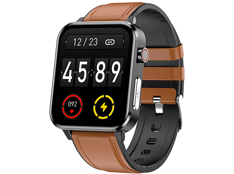 BRIGHTAKE Ultralange Akkulaufzeit! Die Smartwatch, die Ihr Leben verändert Smartwatch Leder, Braun