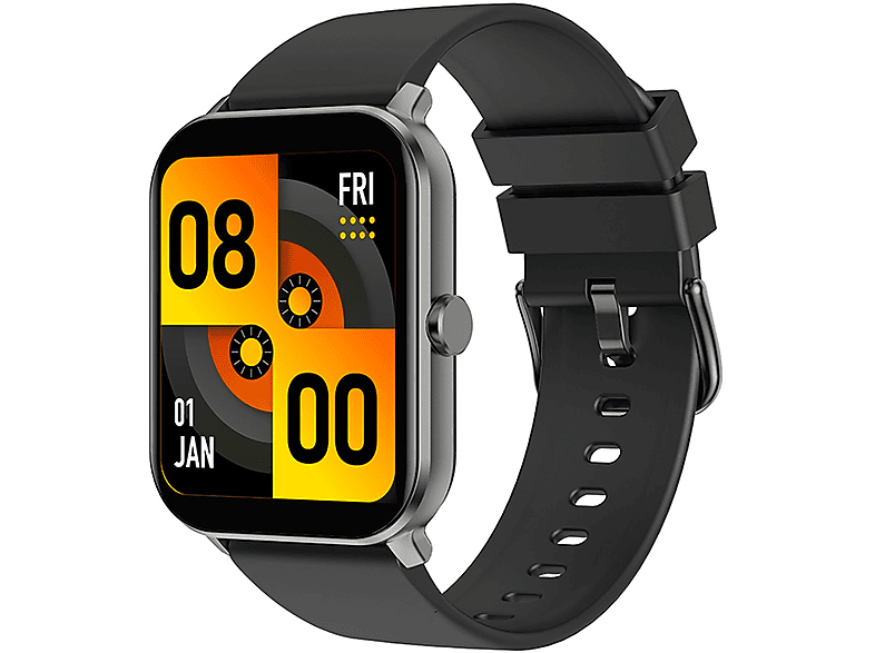 BRIGHTAKE Sport Bluetooth Smartwatch - Vielseitige Funktionen, IP68 Wasserdicht Smartwatch Silikon, Schwarz