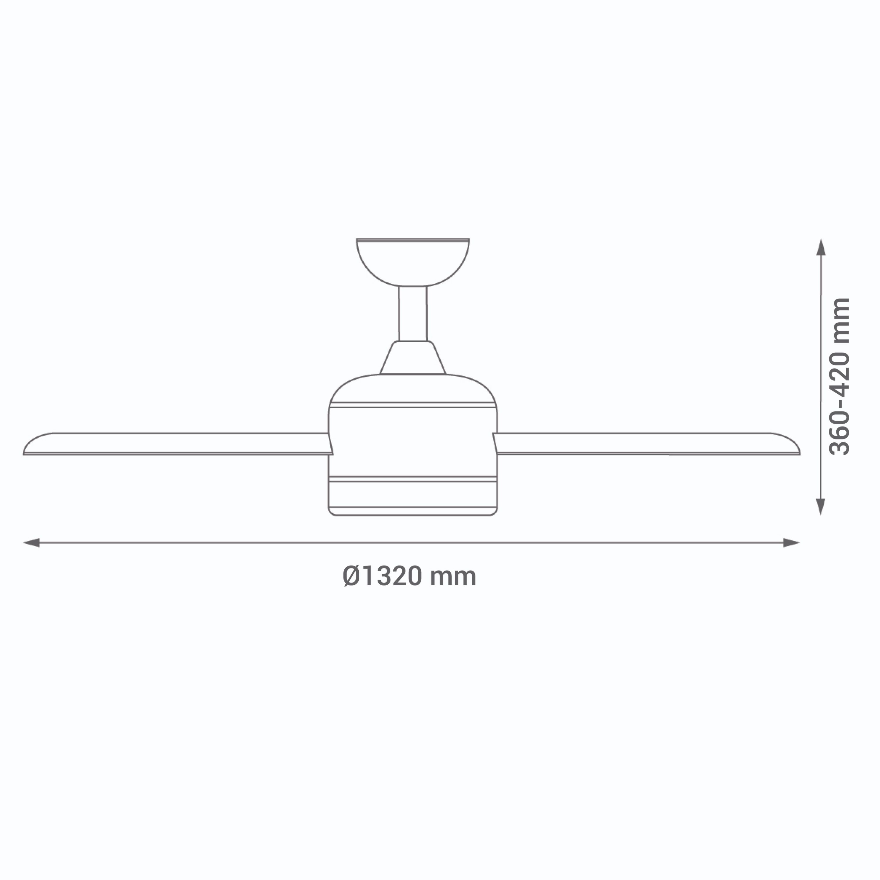 SULION Balloo+ Deckenventilator Grau (65 Watt) / Silber