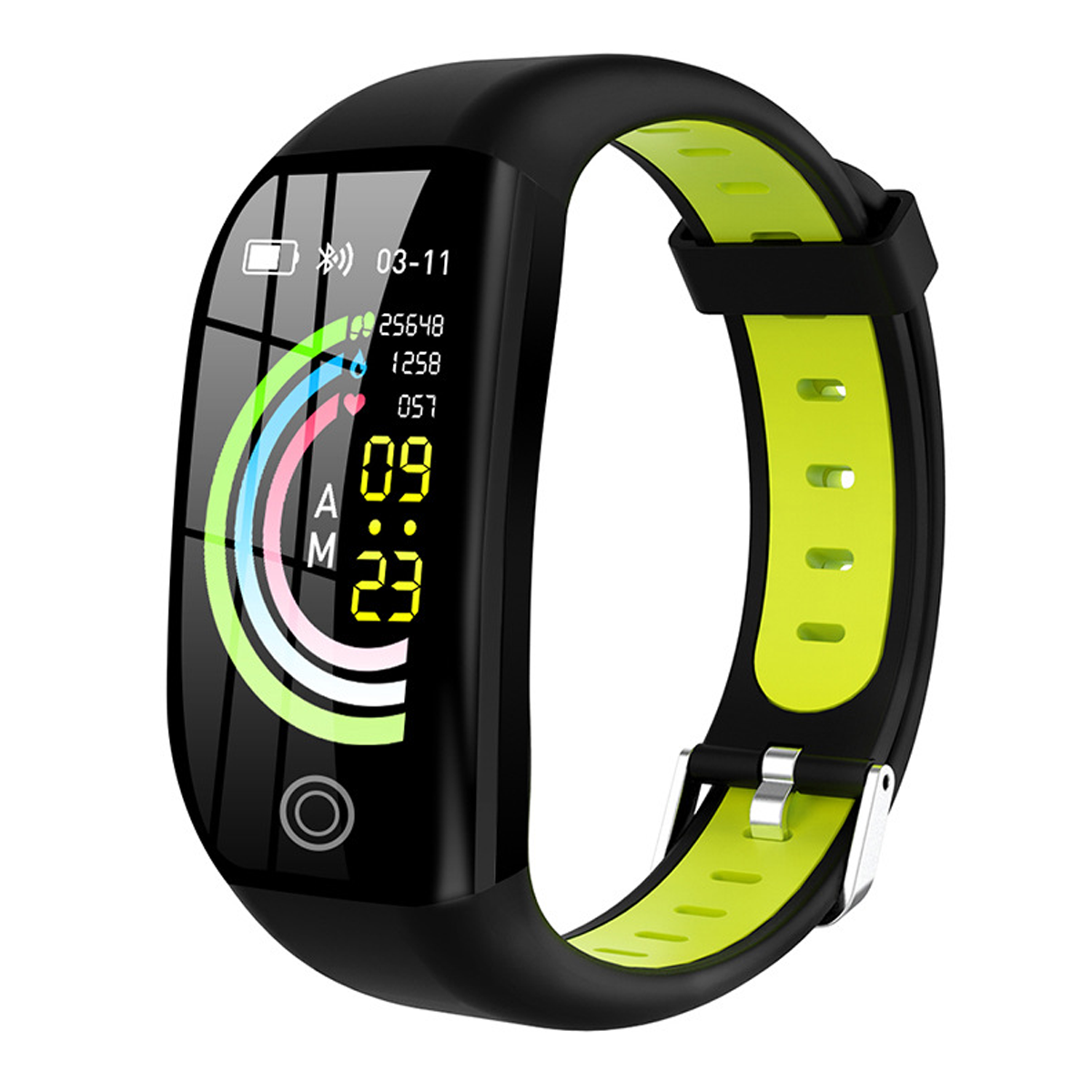 BRIGHTAKE Smartwatch Herzfrequenz HD-Bildschirm, - Mehrere Silikon, Funktionen Smartwatch Grün Armband Bluetooth