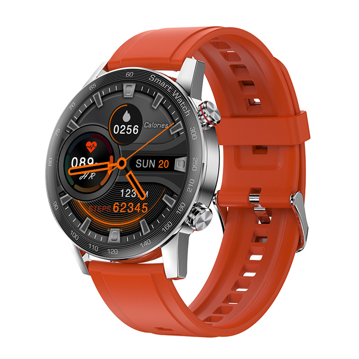 BRIGHTAKE Smartwatch für Frauen - Rot Bluetooth-Anrufe, Benachrichtigungen Fitness, Musik, Silikon, Smartwatch