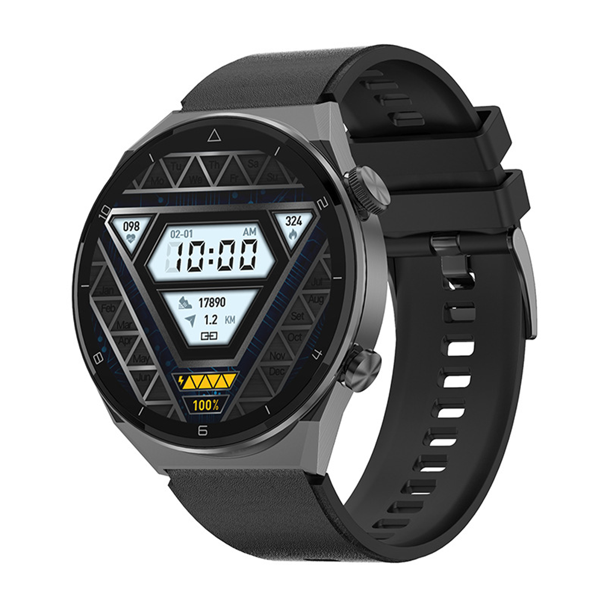 BRIGHTAKE Sport-Smartwatch Drahtloser Zahlungsfunktion & Schwarz mit Herzfrequenzmonitor Smartwatch Silikon